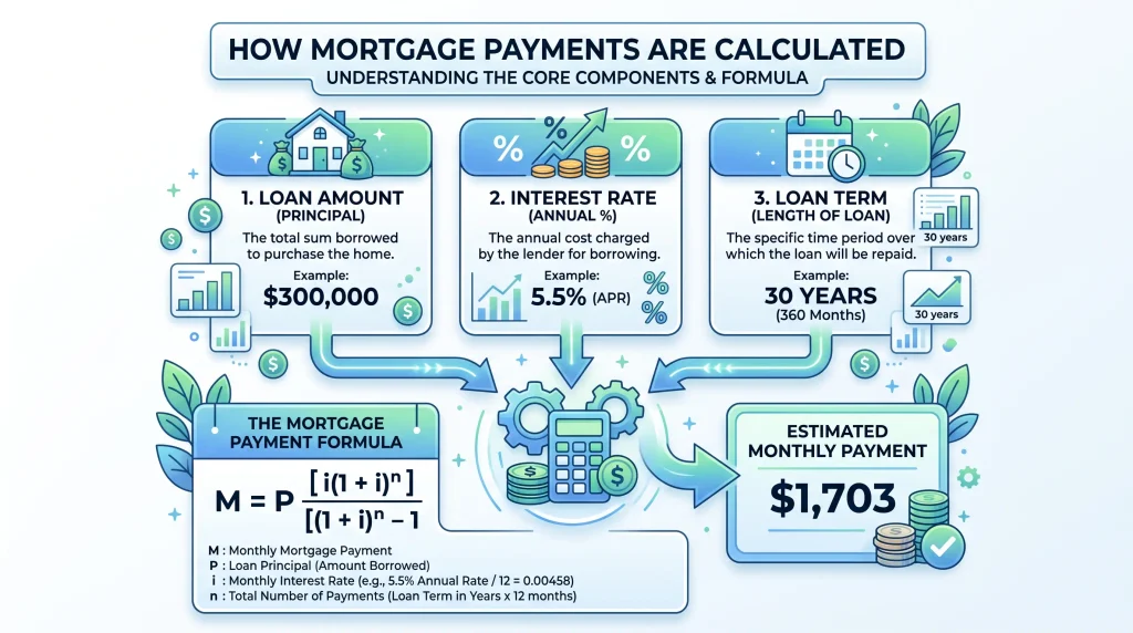Mortgage payment formula and monthly mortgage calculation