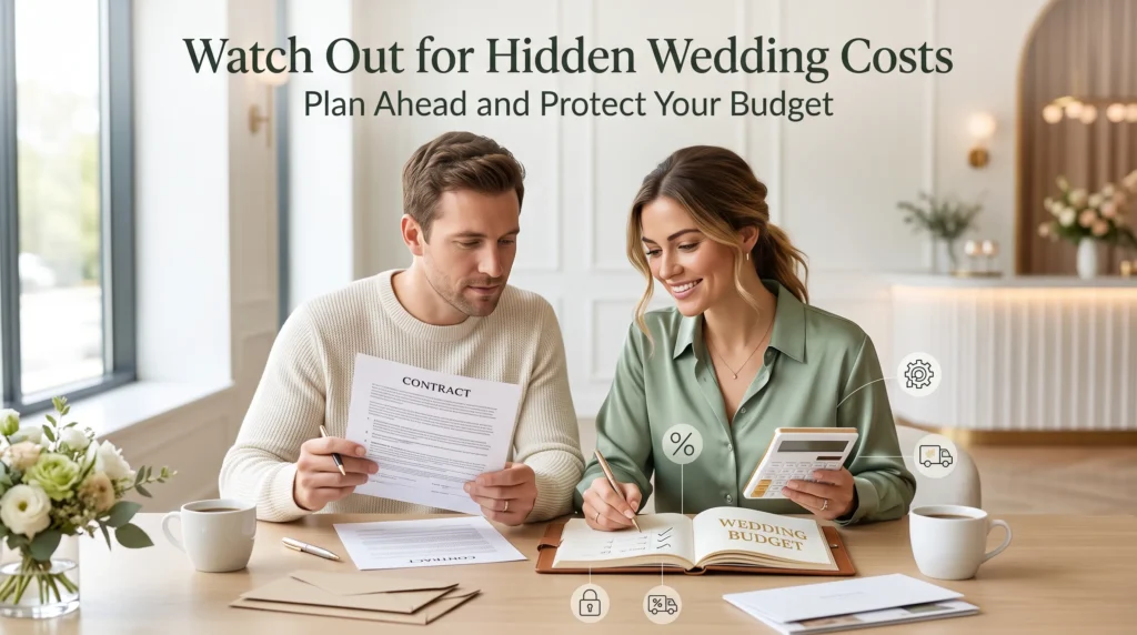 Wedding budget breakdown showing common wedding expenses